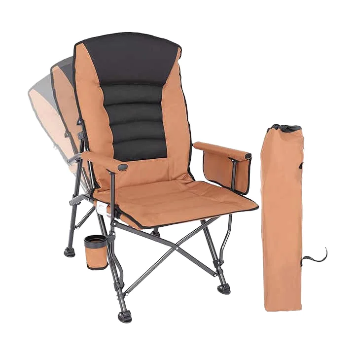 

Portable Folding Metal Camping Chairs with Cup Holders Pockets Sturdy Outdoor Activities for Hiking and Sports