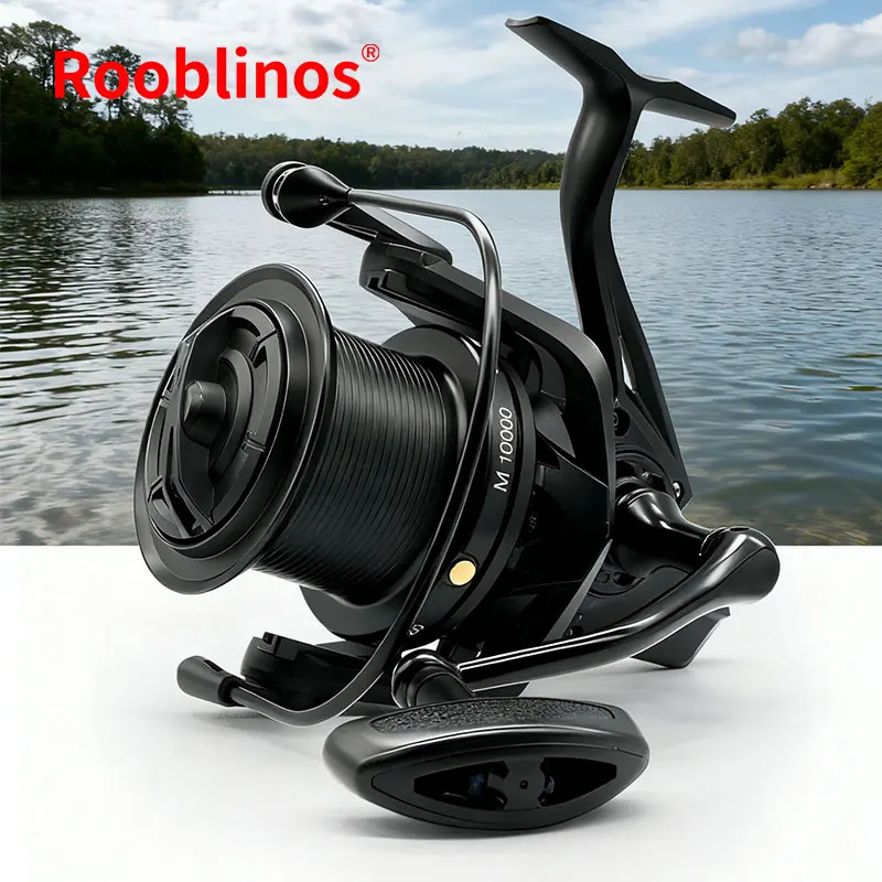 rooblinos-m-ブラック淡水鯉釣りリール-8000-14000-48-1-ギア比-釣りリール-メタルスピニングリール