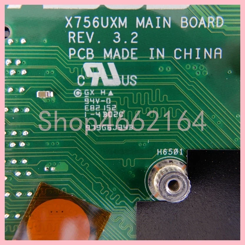 Imagem -04 - Placa-mãe para Laptop Mainboard Asus X756uxm i3 i5 i7 Cpu Gtx950m 960m X756ux X756uq X756uwk X756uj X756uw X756uv