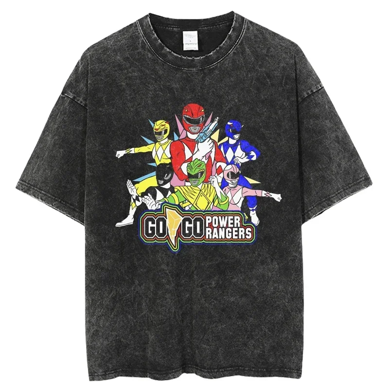 Fashion Hip Hop T-Shirts Streetwear Casual Tops Unisex Japanese Anime Super Sentai Series T Shirt  Print Oversized T Shirt