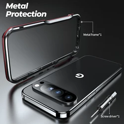 Luxury Aluminum Metal Frame Phone Case For GooglePixel 8 9 Pro XL Metal Bumper Removable Heat Dissipation Armor Shockproof Cover