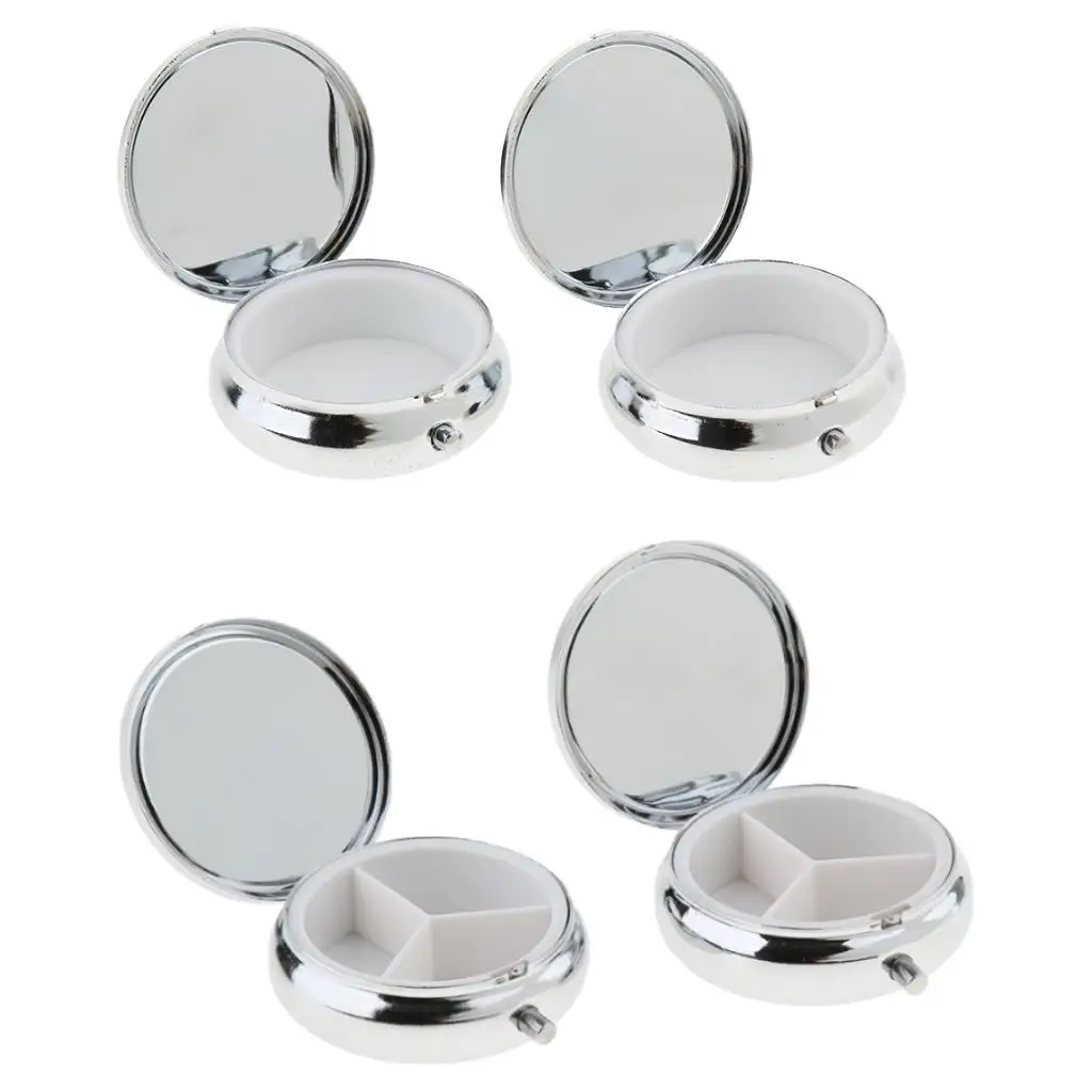 

Portable Metal Medicine Box Organizer Large Pillbox Storage Vitamin Case for Daily Pill Management