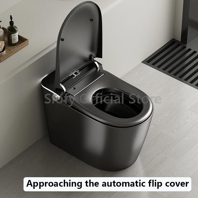 Luxury Elongated Intelligent Toilet Bidet Built In Water Tank Heated Smart Seat Integrated Toilet Night Light Automatic Flush