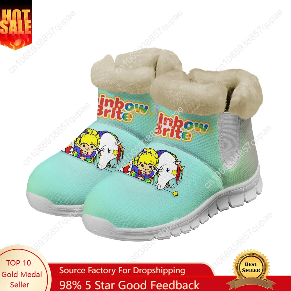 

Rainbow Brite Snow Boots Anime Mens Womens Teenager Keep Warm Shoes Casual Snow Shoe Plush Soft High Quality Couple Custom Shoes