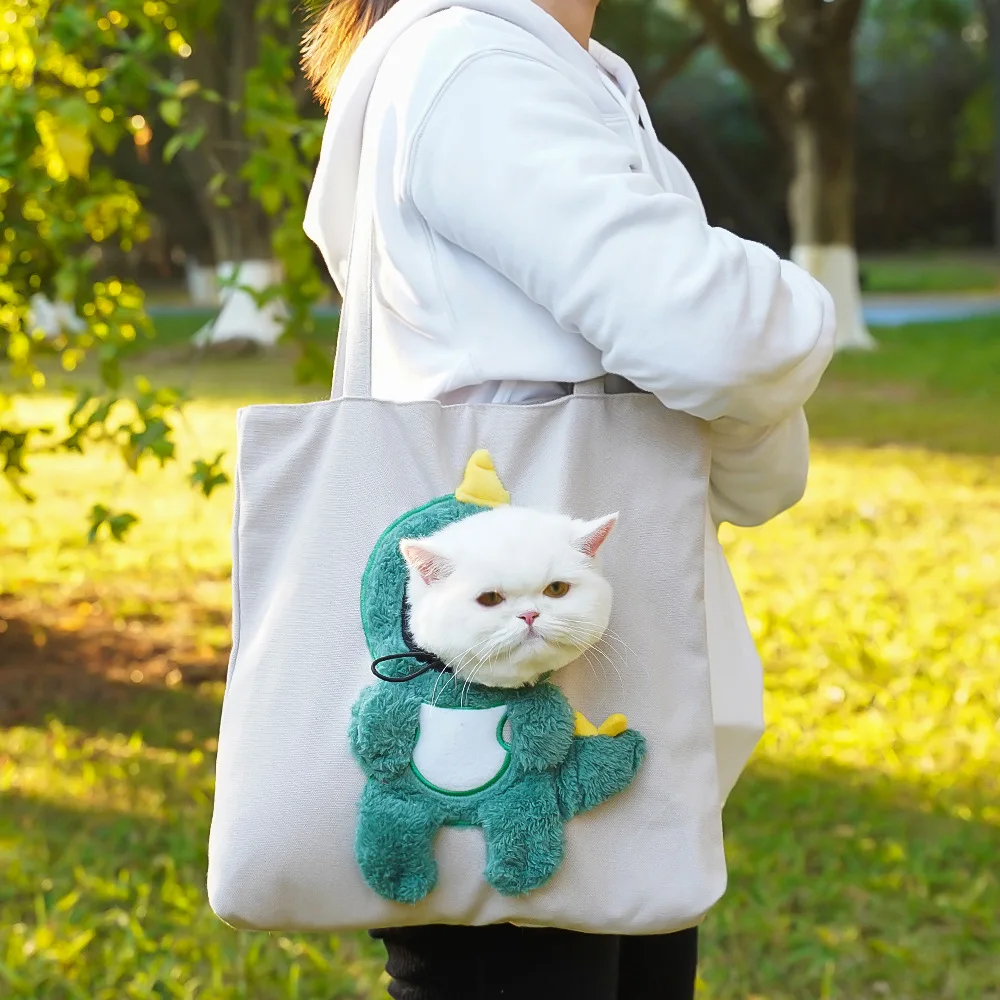 Pet Cat Carrier Bag Canvas Portable Bees Shoulder Carrier For Dogs Backpack Out Travel Backpack Outdoor Dog Lion Carrier Bag