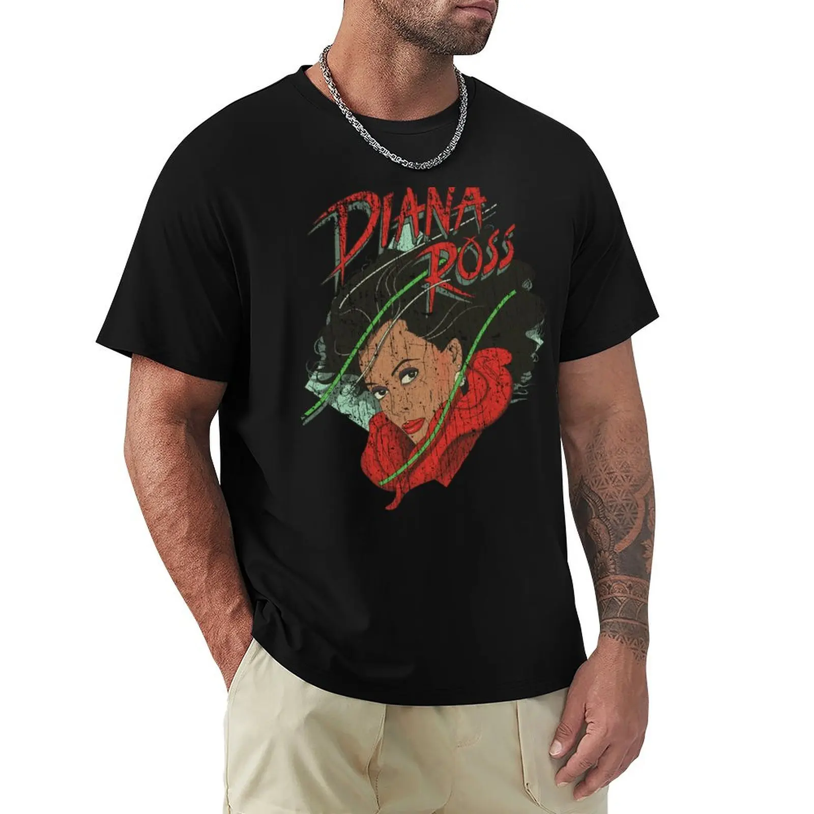 

Diana Ross 1981 T-Shirt tops anime stuff graphics vintage clothes mens plain t shirts