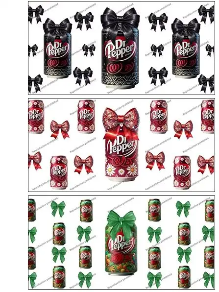 Popular Dr Papper series Collection 16oz UV DTF 3D transfer Sticker Soda Drink Decals Glass Can Libbey Cup wrap Creative Craft
