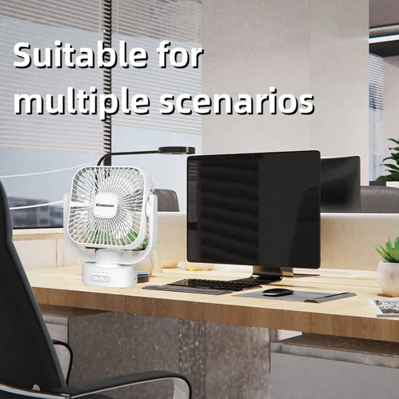 6 polegada mini ventilador usb bateria recarregável com lâmpada led 3 velocidade ajustar folha desktop portátil silencioso escritório acampamento ao ar livre