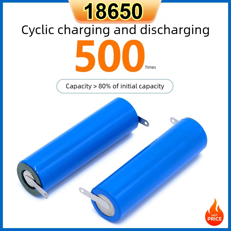 3.7V 2000mAh 18650 Battery Rechargeable Batteries with Nickel Sheet for Counter Lamp Flashlight Headphones Vacuum Cleaners Radio