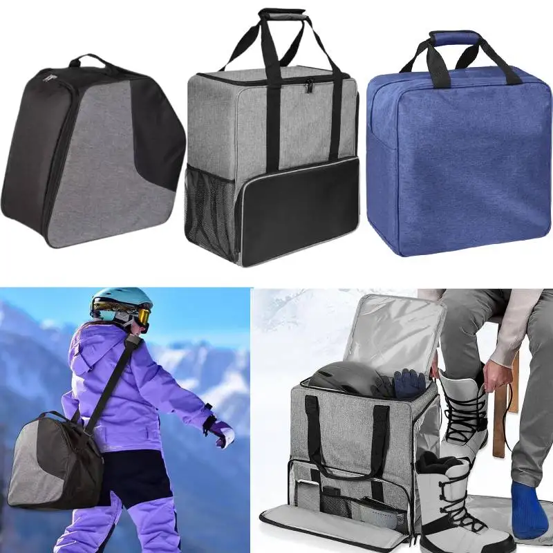 Ski Boot Bag Snowboard Bag Separate Compartments Carrying Bag Handbag for Skiing Boots Outdoor Activities Winter Sports