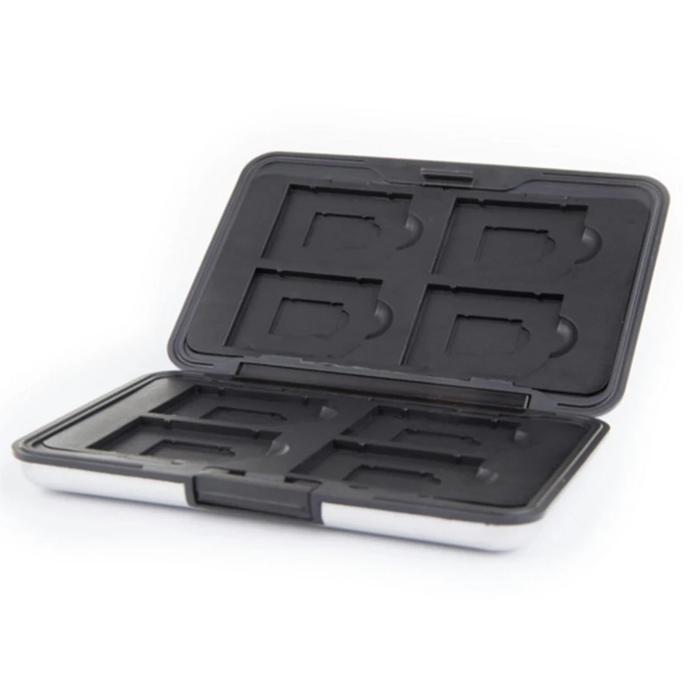 Storage Box Holder Organizer Waterproof Memory Card Portable With 8 Slots Anti Shock Aluminium