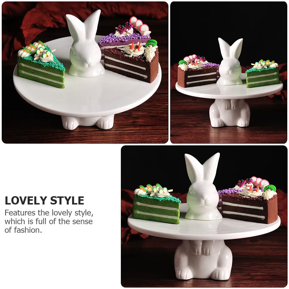 Easter Cake Display Stand, Ceramic Dessert Tray for Cupcakes & Pastries, Stylish Party Decorative Serving Platter