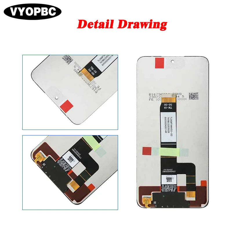 Original LCD Display With Frame For XIAOMI Redmi 12 Panel Digitizer Assembly Repair Replacement Parts 23053RN02A Touch Screen