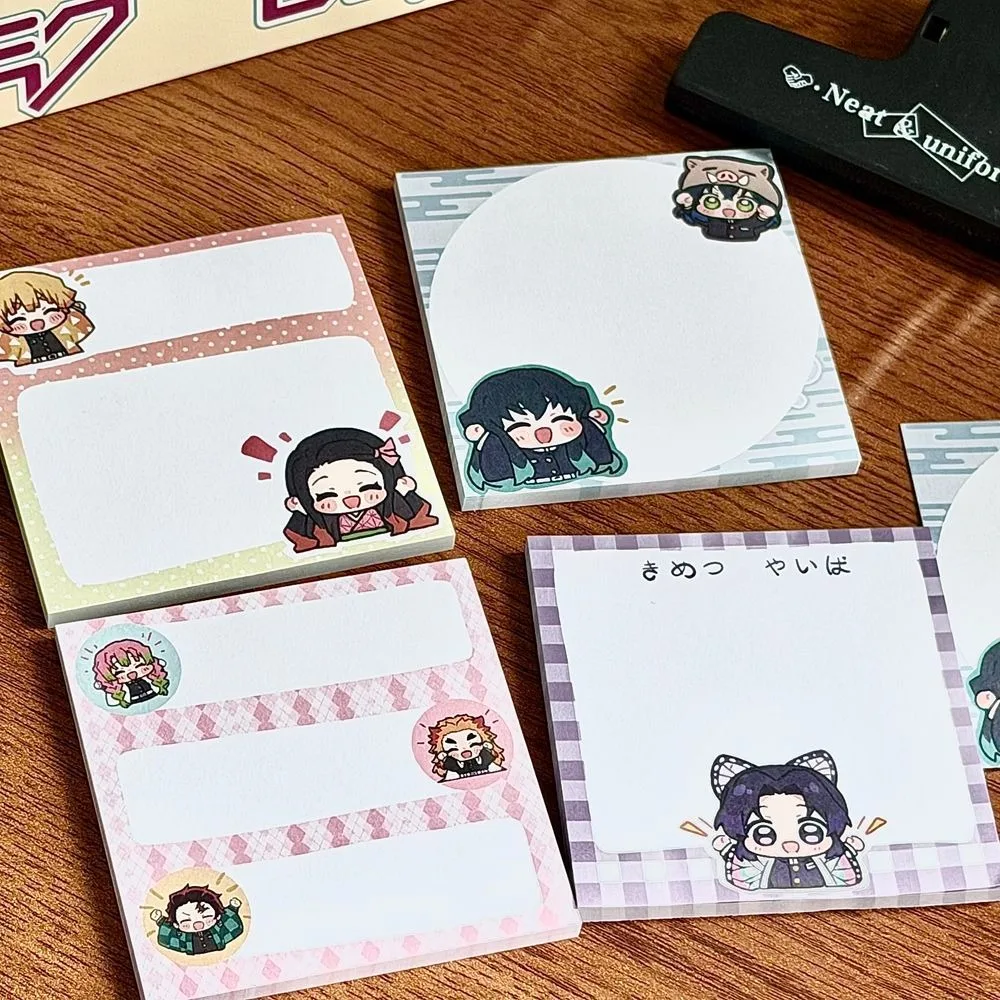 Demon Slayer Sticky Notes Aesthetic Memo Pad Cute Journal Planner Stationery Anime Gift
