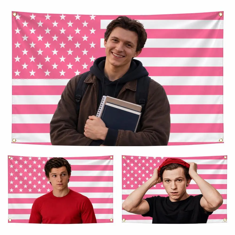 Actor T-Tom Holland Flags Personalized Flag Room Dorm Camping Picnic Garage Bar Indoor Outdoor Wall Decor