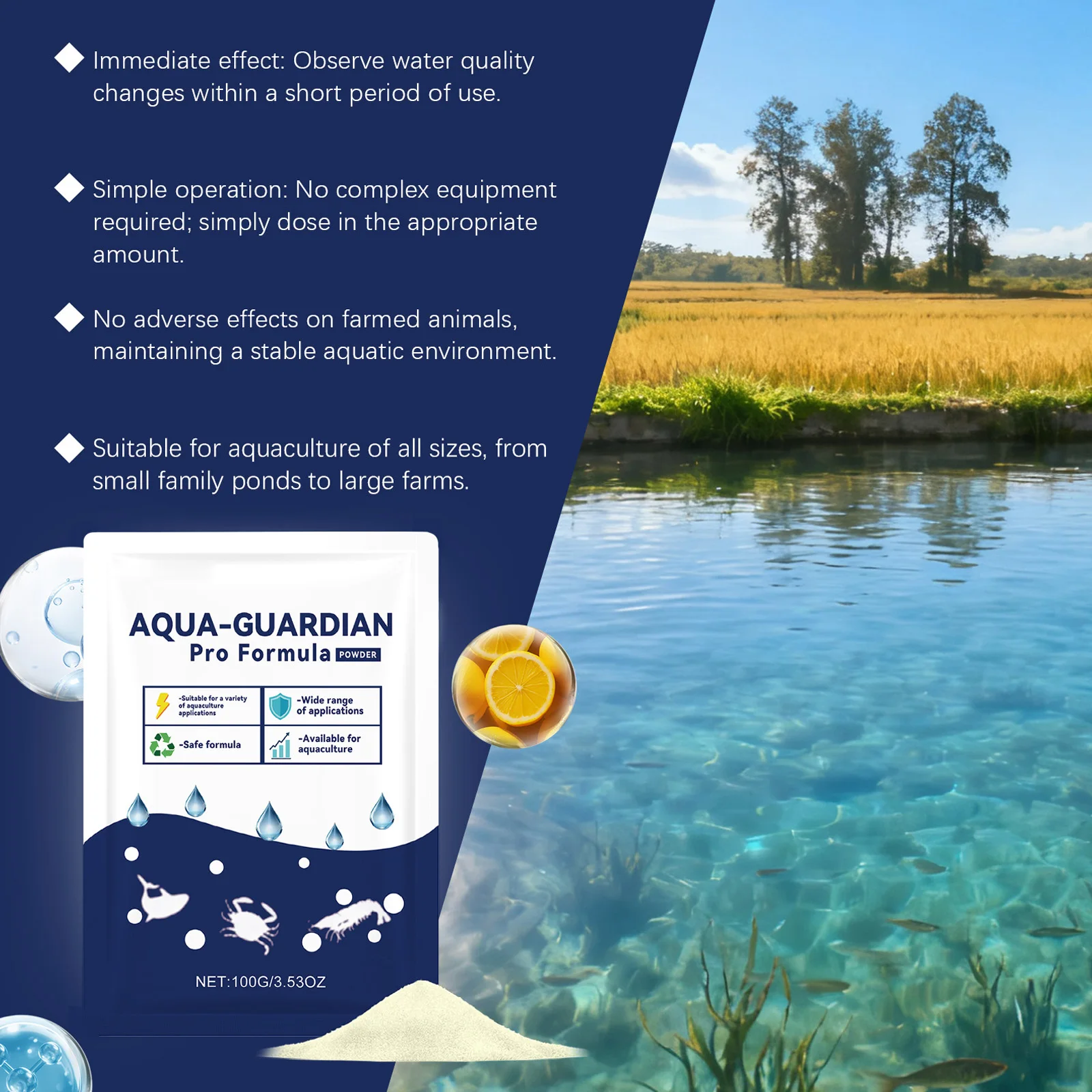 Aquarium Water Clarifier Powder Fish Tank Purifier Pond Water Treatment Agent Clear Cloudy Water Safe Aquaculture Care Cleaning