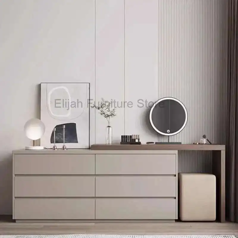 

European Wooden Dressing Table Girls Storage Organizer Luxury Dressing Table Led Light Mueble Tocador Para Maquillaje Furniture