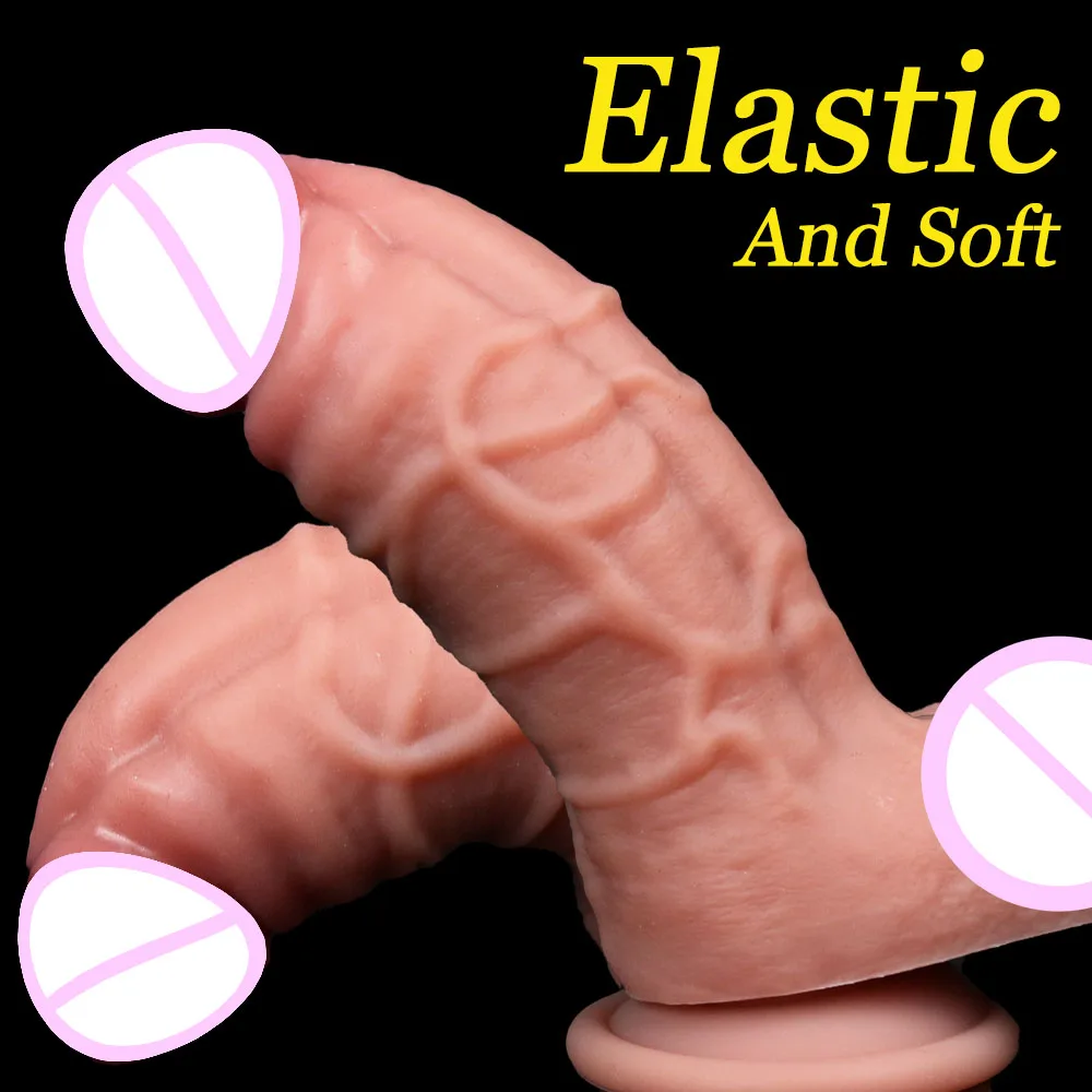 9 Inch Realistic Dildo for Women Soft Silicone Lifelike Adult Sex Toy with Suction Cup Flexible Body Massager for Couples - view 2