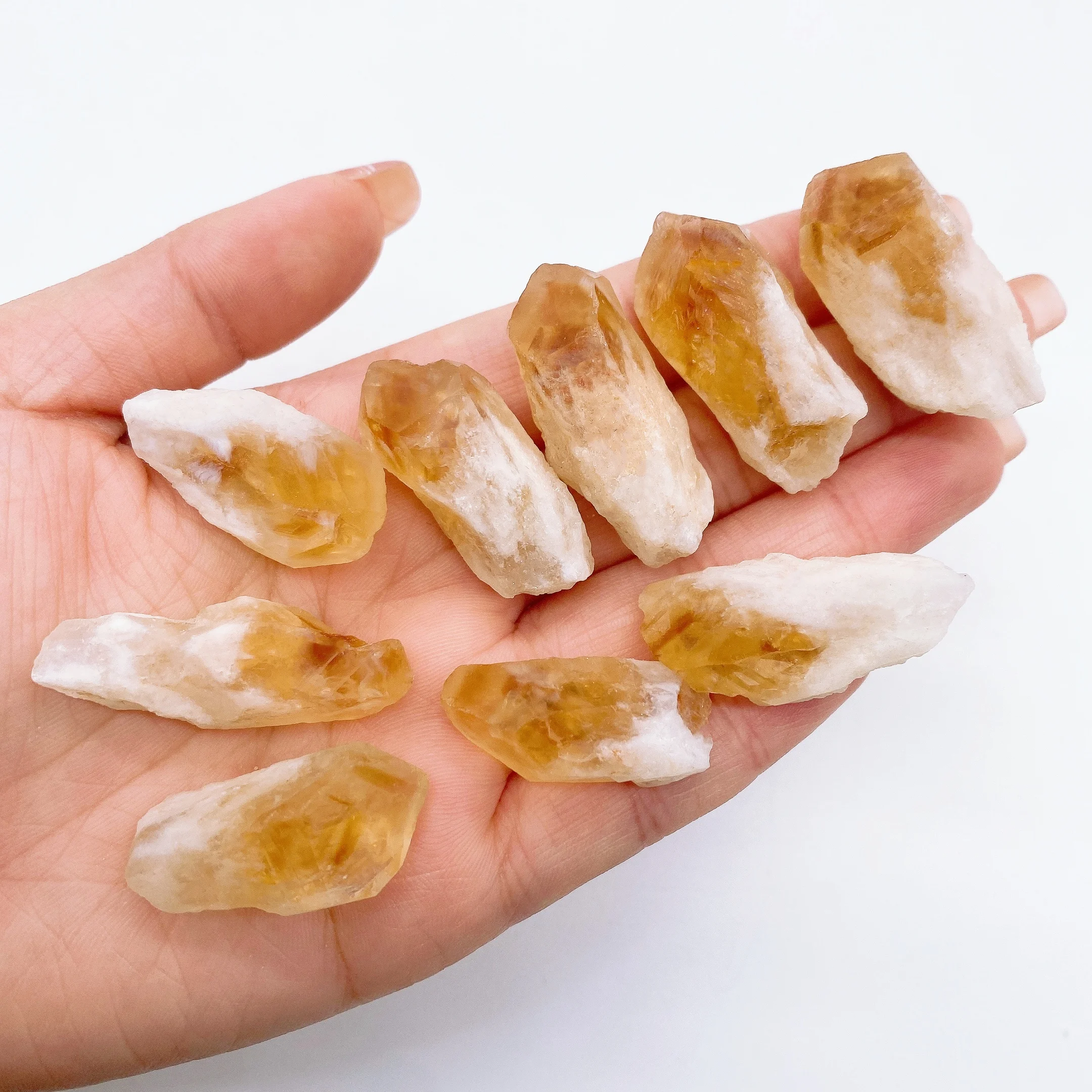 Natural Rough Citrine Tooth Point Raw Crystal Yellow Quartz Stone Aquarium Reiki Healing Home DecorDIY Pendant Accessory Gift