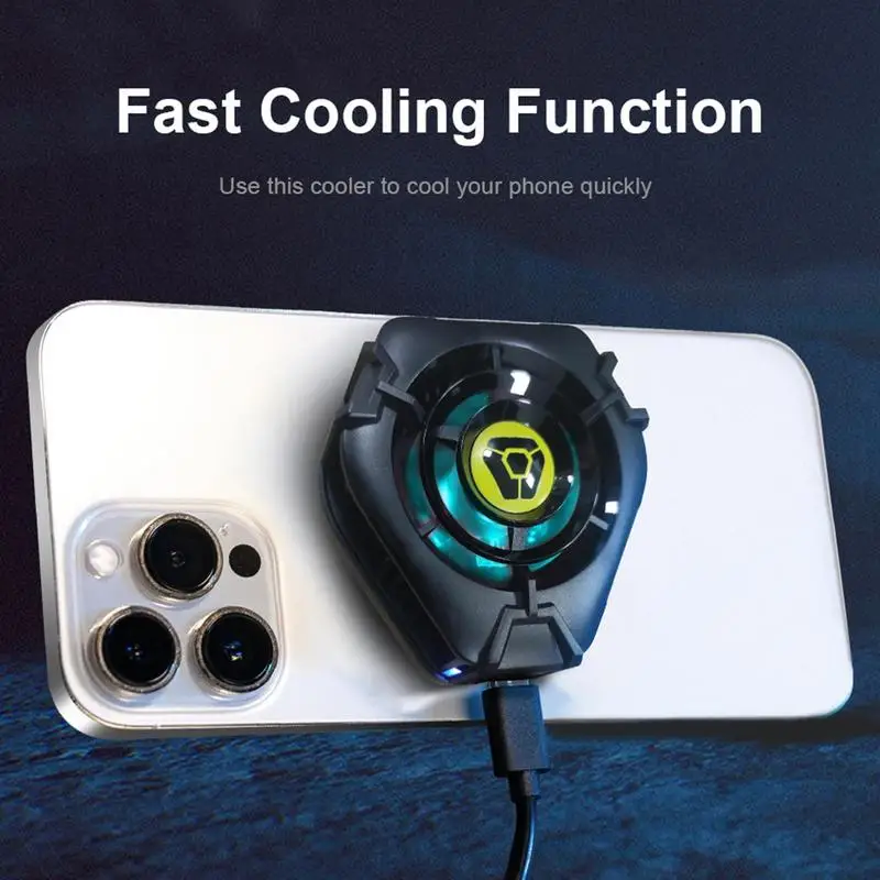 Phone Cooler Magnetic Cellphone Radiator | Portable Semi-Conductor Phone Heat Sink with RGB Lamp Effect for Live Streaming Game