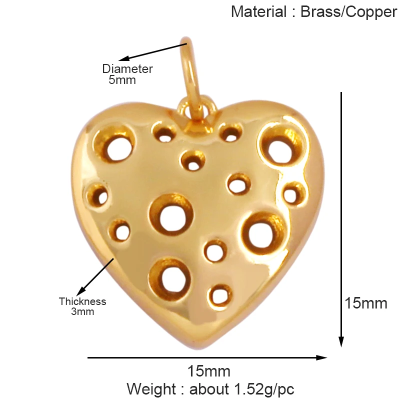 Mode Bunte Zirkon Brenn Liebe Herz Stern Charm Anhänger, 18K Gold Überzogene Halskette Armband DIY Handgemachten Schmuck Liefert K81 – Detail 11