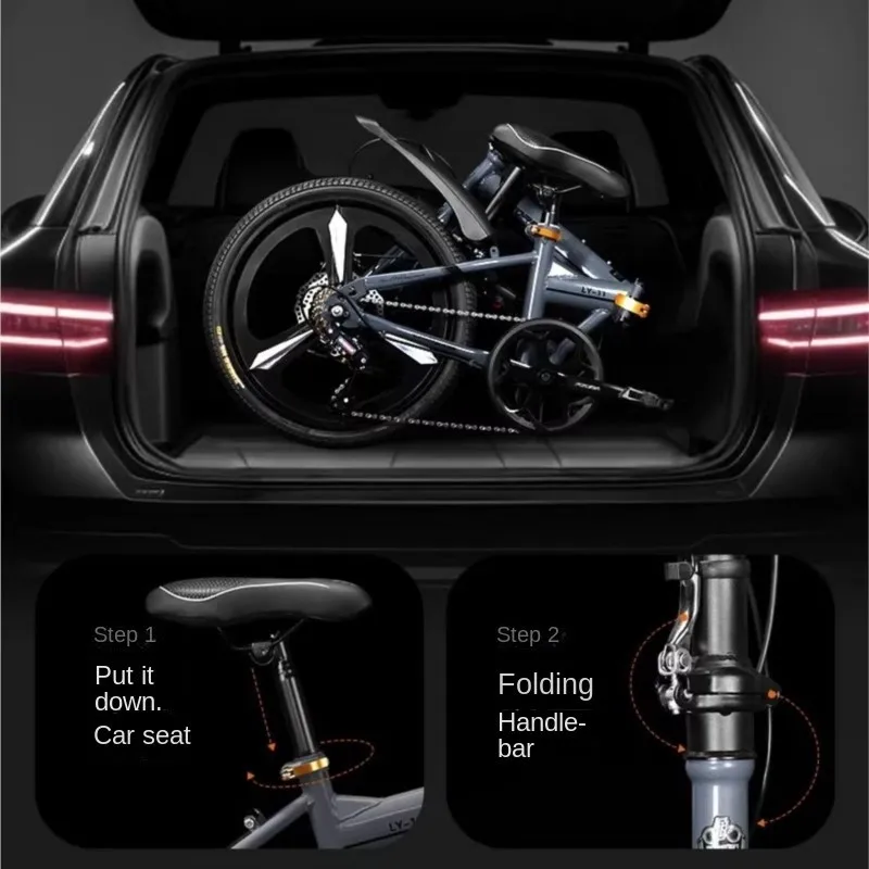 ZHIO-Convenient Folding Bike for Men and Women Variable Speed Bicycle Walk to Work Commuting Student  Car Camping 20 Inch