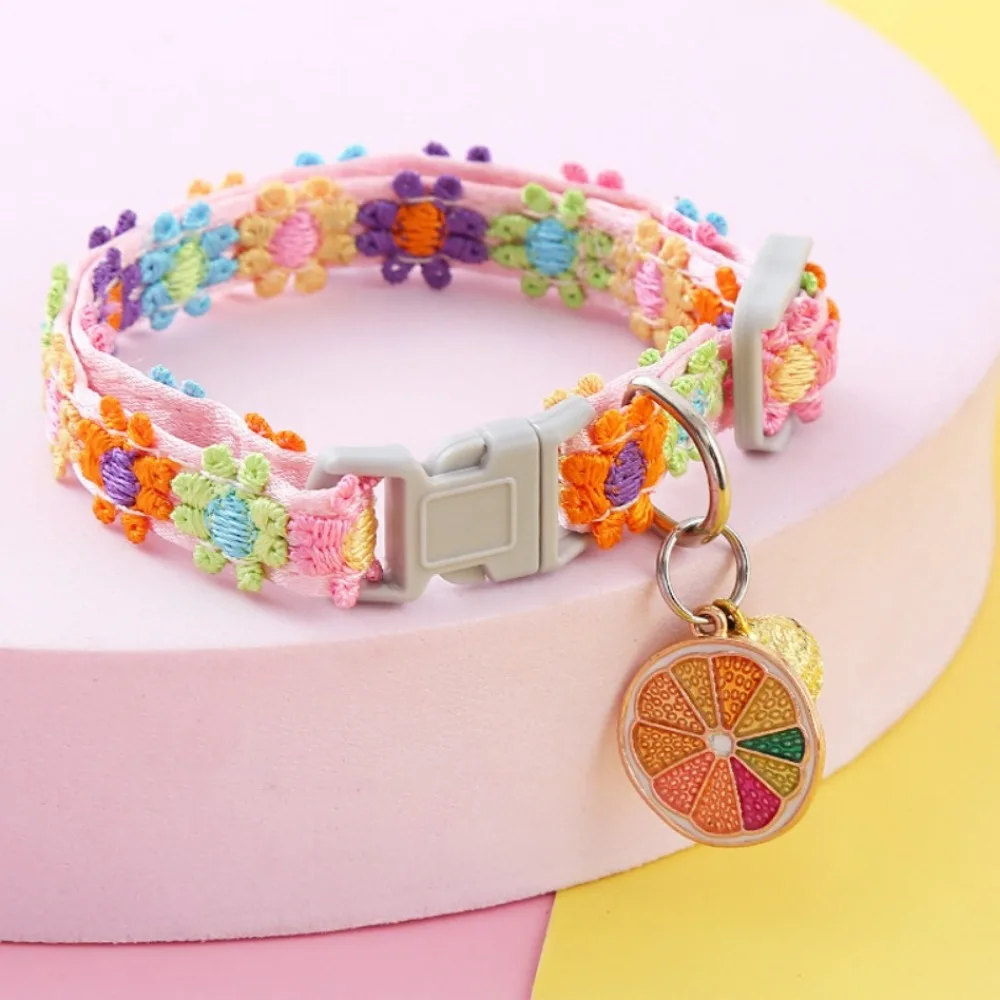 Pet Collar With Bell Cartoon Footprint Colorful Dog Puppy Kitten Collar Adjustable Safety Bell Ring Necklace Pet Accessories