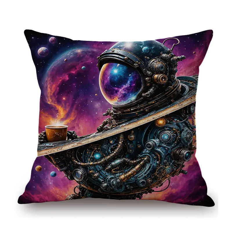 Astronaut Dream Astronomy Museum Decorative Bench Throw Pillow Case Cotton Linen Chair Cushion Cover