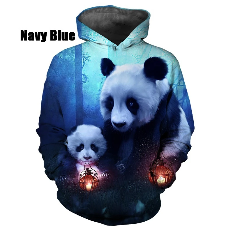 

Hoodies For Men Animal Panda Printed Casual Long Sleeved Pullover Sweatshirts Men Women Sports Sweatshirts Loose Outwear y2k Top