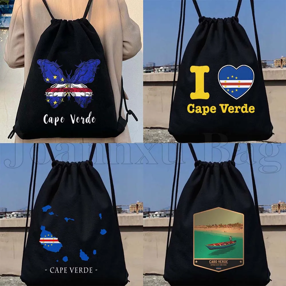 

Cape Verde Flag Map Verdean Cidade Velha Canvas Drawstring Bags Soccer Backpack Gym Sackpack Gifts String Bag for Sports Yoga