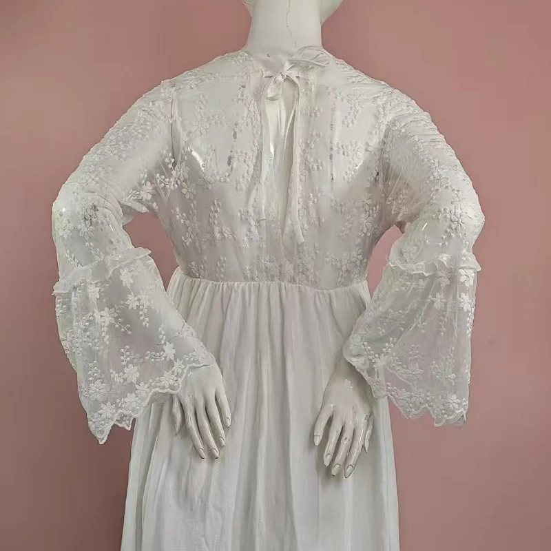 Vintage Boho Lace Maternity Dresses Cotton Baby Shower Dress Pregnancy Photo Shoot Outfit