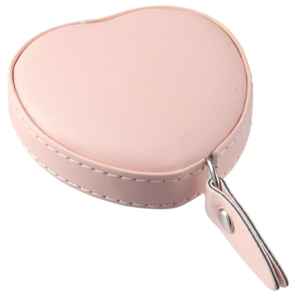 Cute Heart Shape Tape Measure Pink Soft Leather Flexible Ruler Wear Resistant Portable Mini Ruler Home