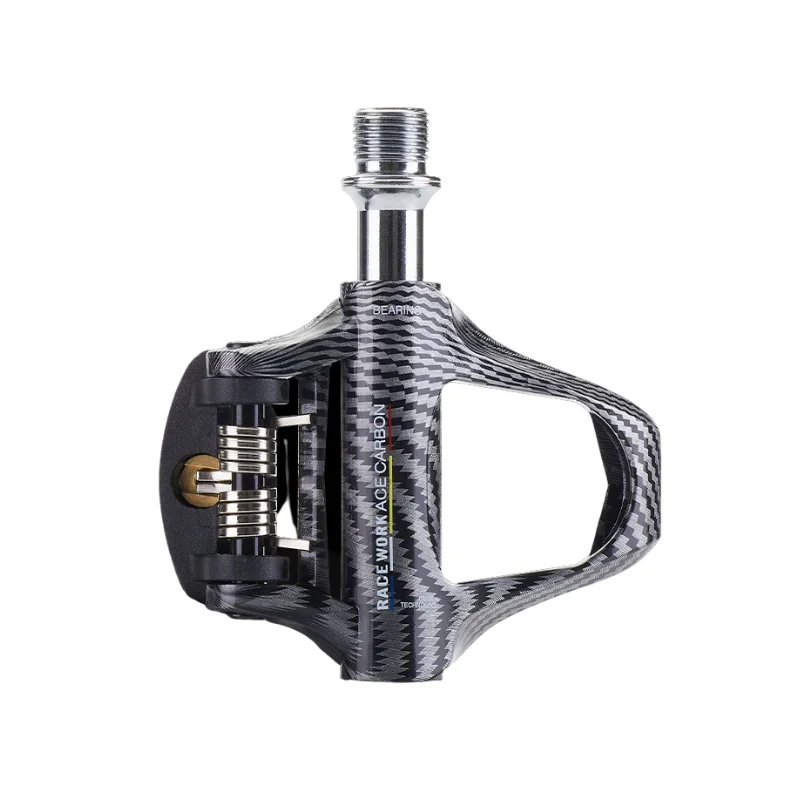 RACEWORK Road Bike Pedals Carbon Fiber 4 Bearings Suitable forKEO and SPD System with Cleats Ultralight Bicycle Parts