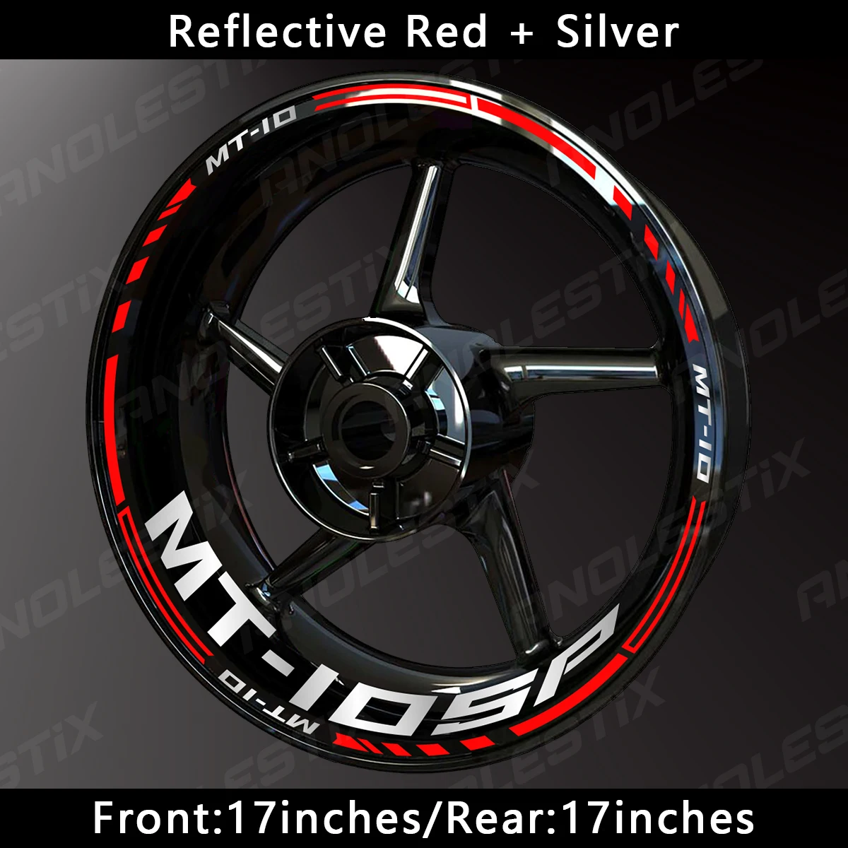 AnoleStix-Etiqueta reflexiva da roda da motocicleta, Hub Decal, Rim Stripe Tape para Yamaha MT-10SP, MT10SP