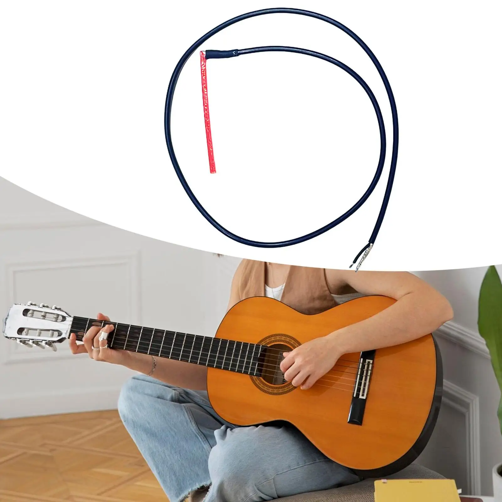 Piezoelectric Guitar Pickup Stick Accurate Sound Capture Cable 35cm for Acoustic and Classical Guitars Play view 6