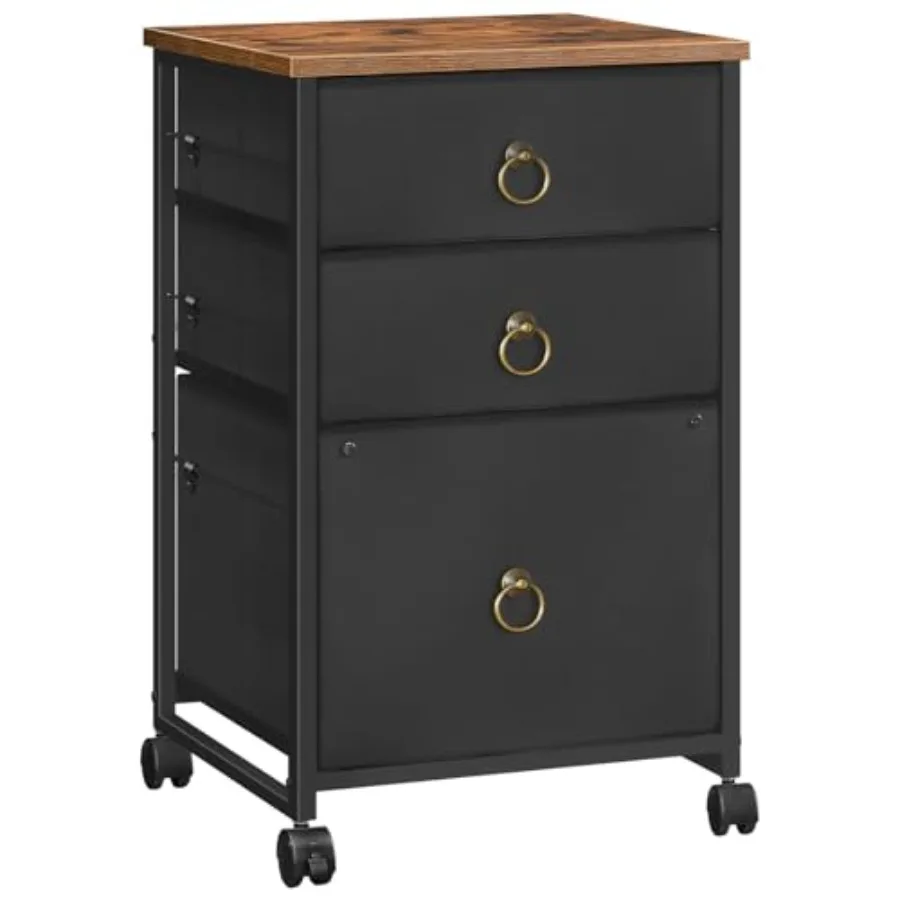 3-Drawer Mobile File Cabinet, Vertical Filing Cabinet, Under Desk Storage Drawers for Home Office, Rolling Printer Stand, A4/Le