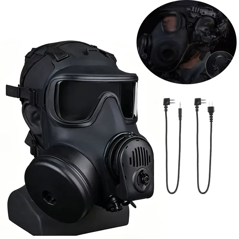 Tactical Anti-fog Full Face Protective Mask Dummy Model FM53 With Fan Filter Canister And Mic For Cosplay Display Prop