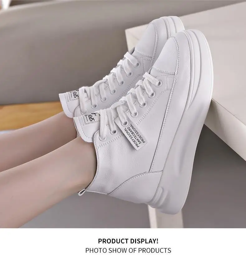 Spring Fall High-top Comfortable Casual Shoes Boots Women\'s Shoes All-match White Ankle Boots High-Top Shoes