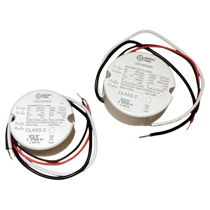 110V Round Phase-cut Dimming 15W 20W LED Driver Triac Dimmable Built in Lighting Transformer 380mA 550mA