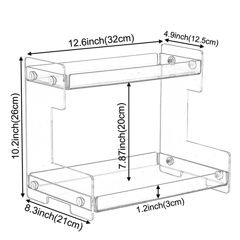 Double-deck Makeup Organizer Acrylic Cosmetic Storage Box Beauty Display Bathroom Shelf Large-capacity Perfume Storage Rack