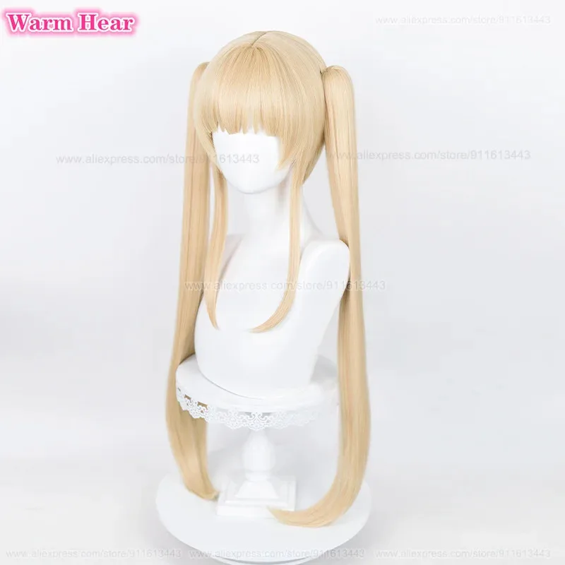 Peluca de pelo sintético de Anime Eriri Spencer Sawamura, peluca de Cosplay amarilla dorada clara, pelo resistente al calor, pelucas para fiesta de Halloween + gorro de peluca