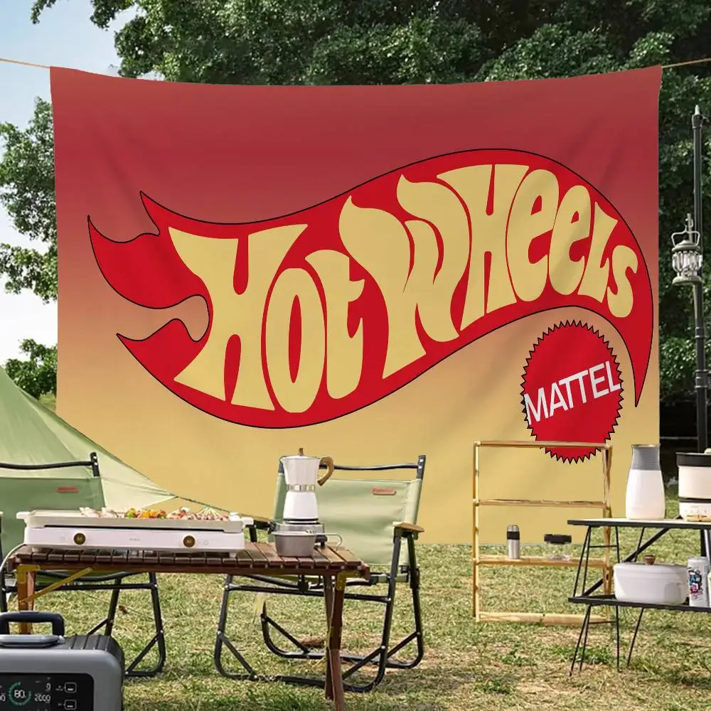 애니메이션 H-Hot W-Wheels 레트로 플래그 다중 선택 리빙 스튜디오 부스 인테리어 장식 배너
