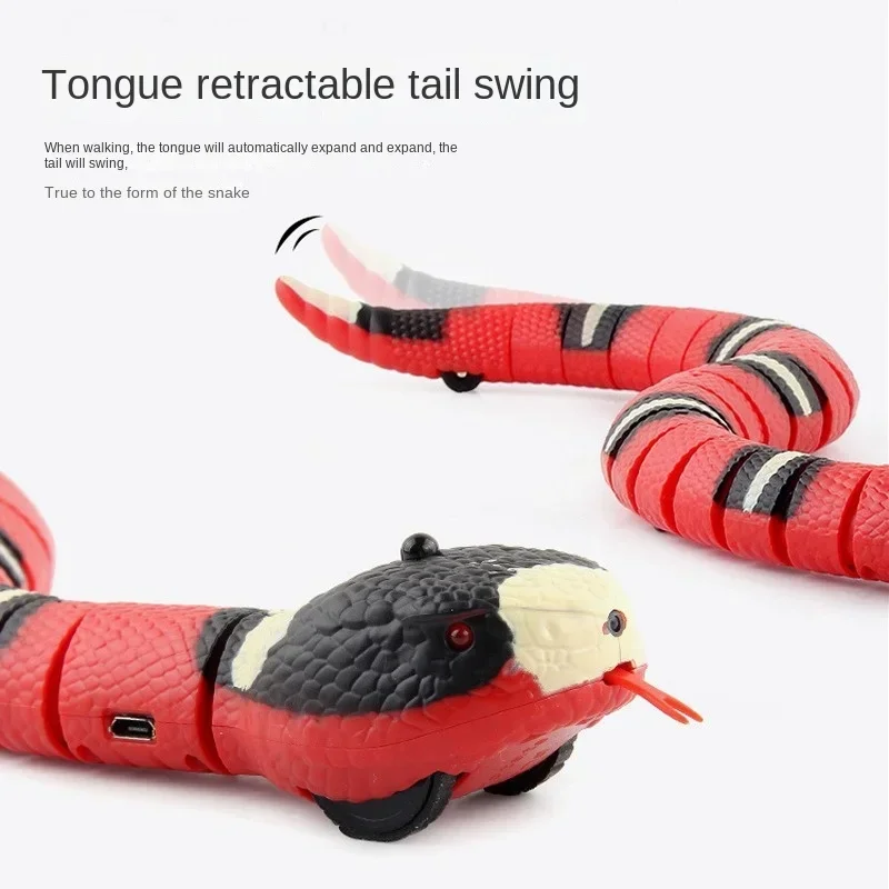 Toy Remote Control Simulation Animal Toy Cobra Sensing Fake Snake Entertainment Cat Dog Crawling Electric Snake