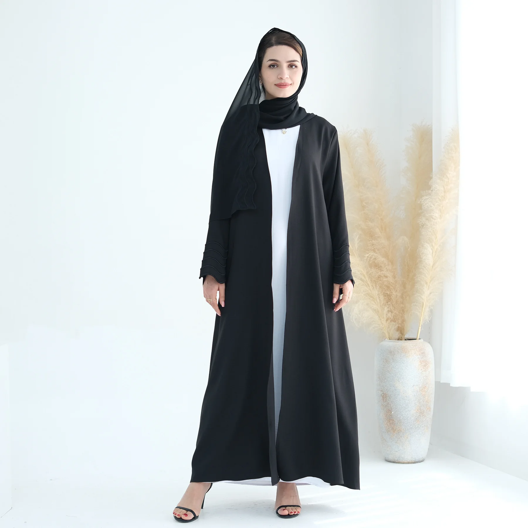 Eid Embroidery Muslim Women Hijab Dress Robe Dubai Abaya Ramadan Islam Clothing Turkey Kaftan Kebaya Caftan Kimono Cardigan Gown