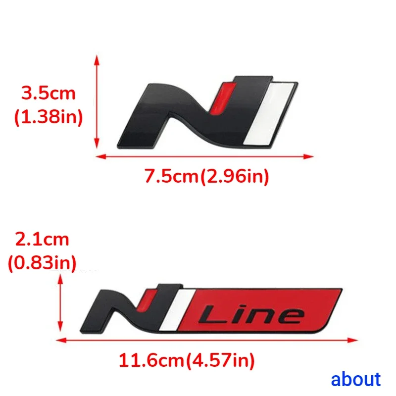 Logo for Hyundai N Line Emblem Sonata Tucson IX35 IX25 Elantra I30 I40 I10 I20 Kona Car Front Grille Badge Exterior Accessories - view 2