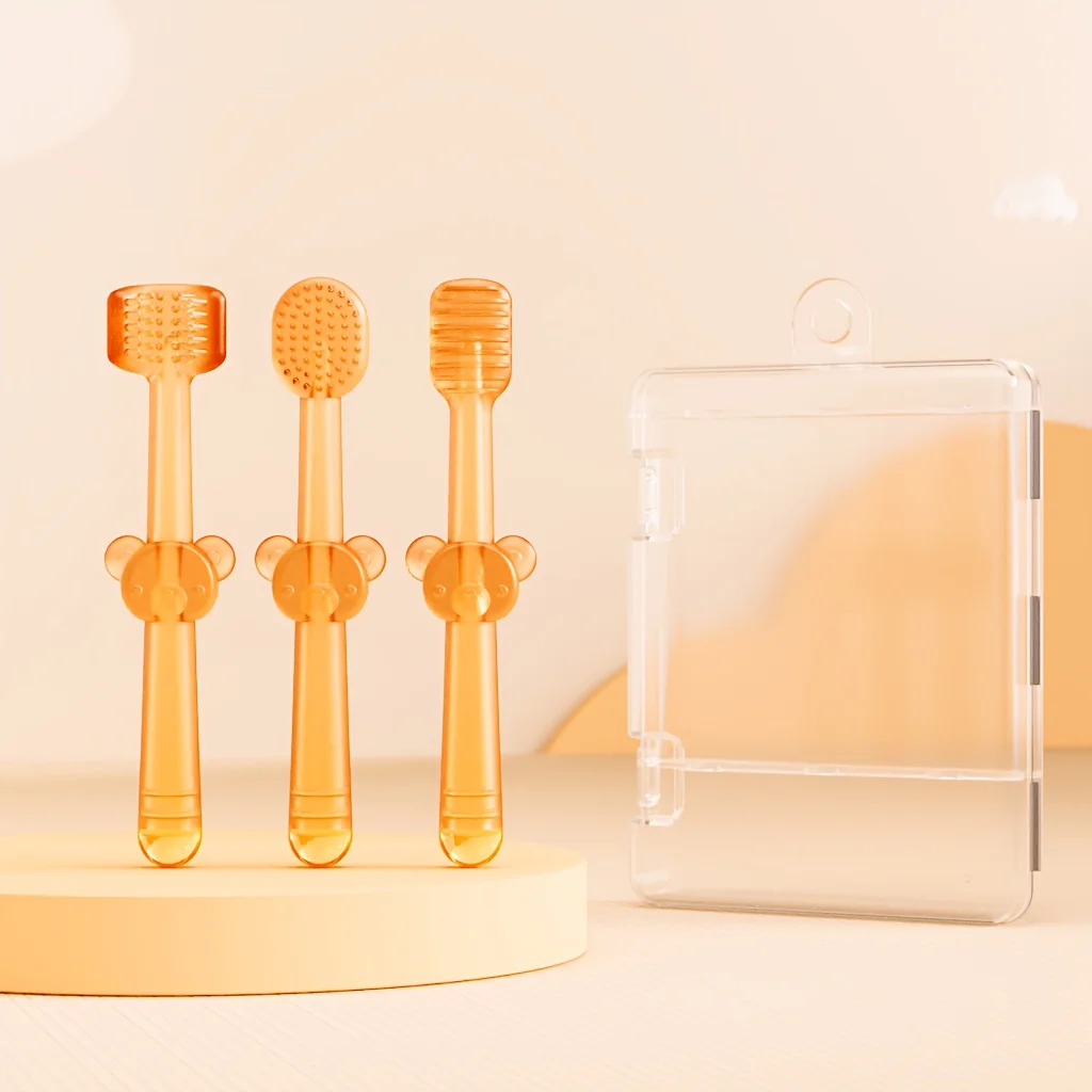 1 cepillo de dientes para dientes de bebé, herramienta de limpieza de revestimiento de lengua de limpieza bucal para bebé, cepillo de dientes para bebé, cepillo para recubrimiento de lengua de bebé, o suave