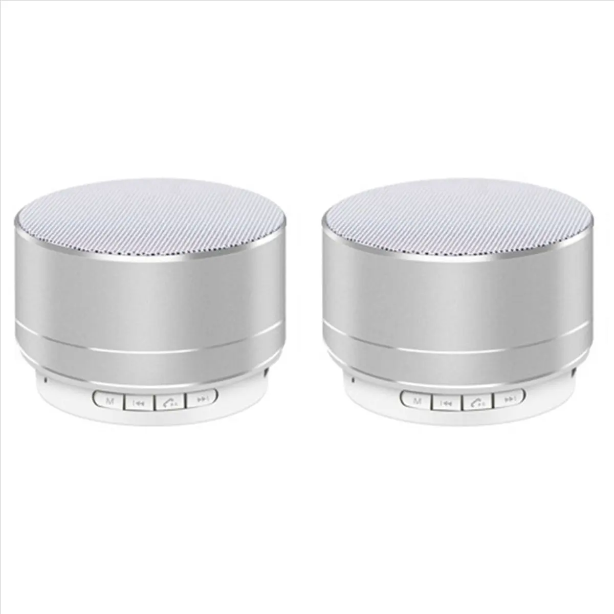 * A14E 2X A10 Mini Alto-falante Bluetooth Portátil Ao Ar Livre Canhão Subwoofer Caixa de Som Suporte Cartão TF Prata