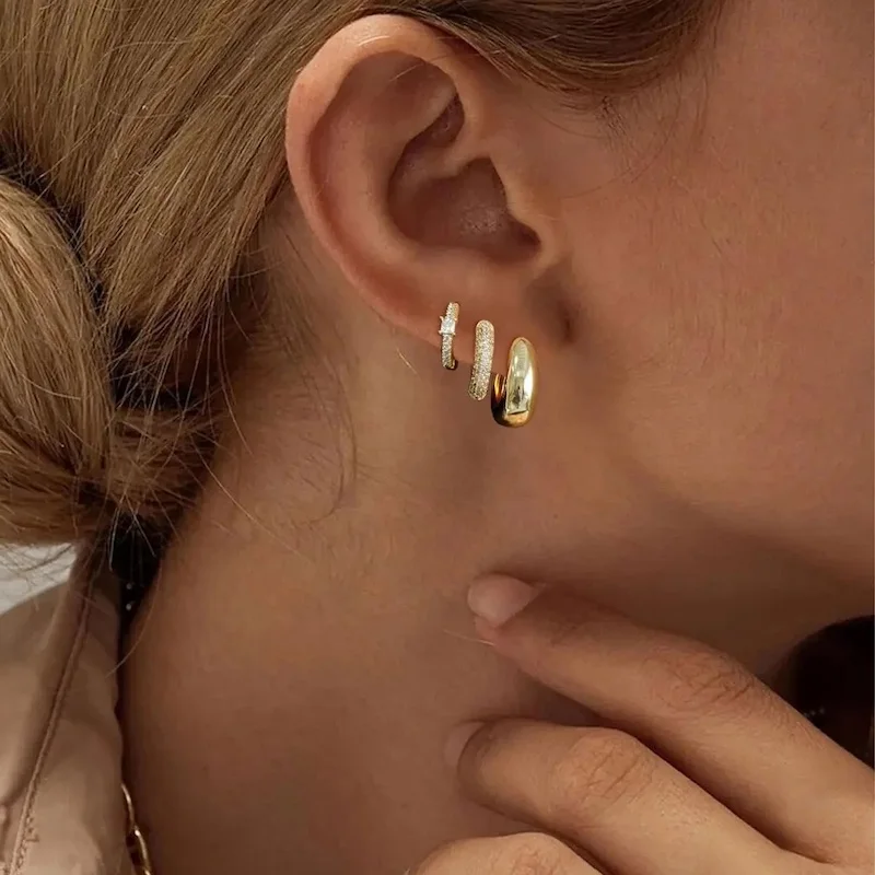 gold huggie earrings