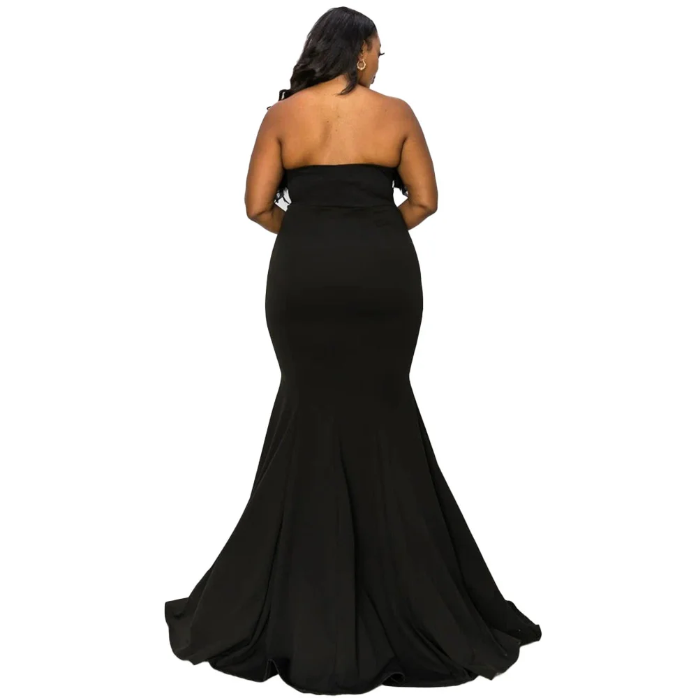 Women Plus Size Party Dresses 2023 Spring Sexy Strapless Anti-slip Brassiere Dress Temperament Female Slim Elegant Evening Dress