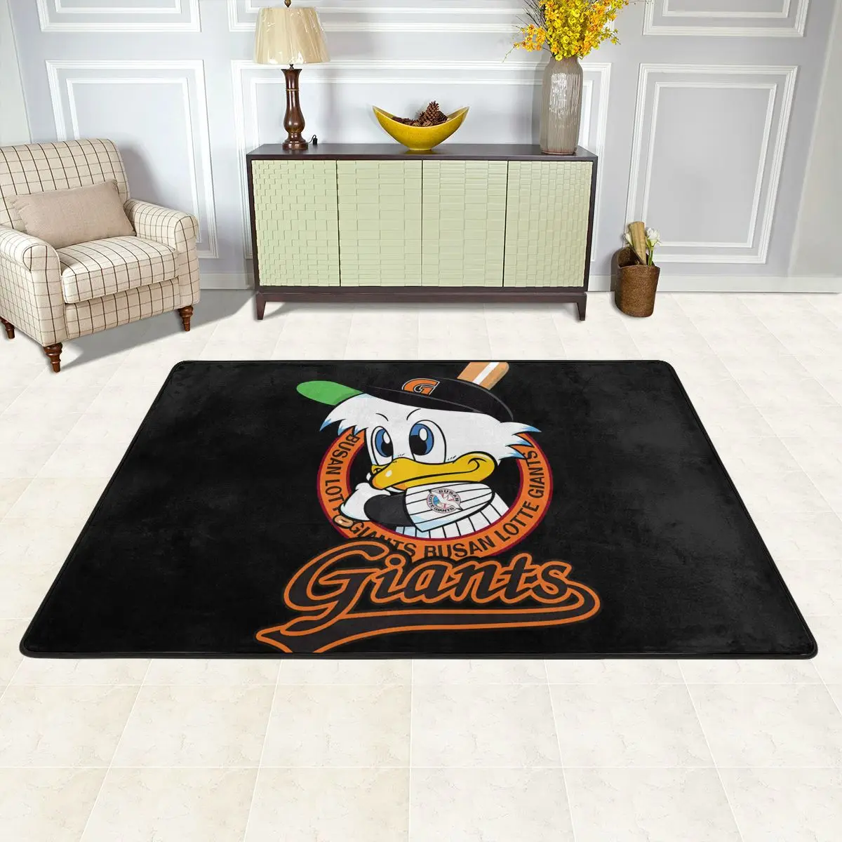 Lotte Giants Busan KBO Rug Carpet Hali Wood Mat 24x36in Or bigger